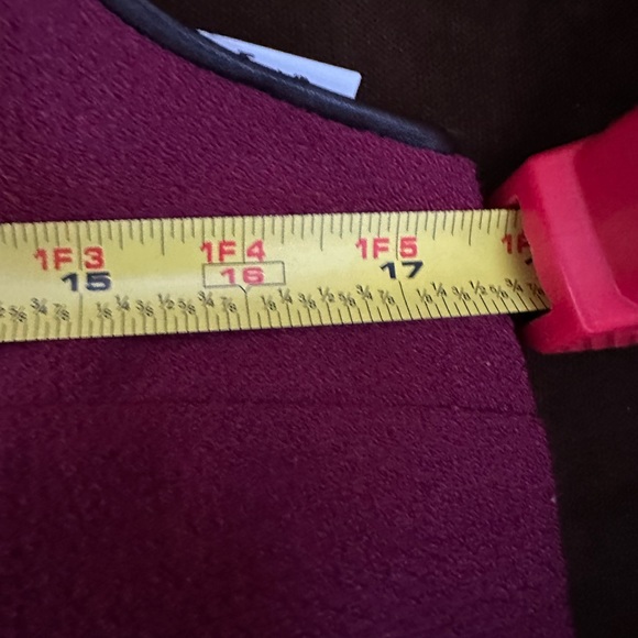 Anthropologie HD in Paris Berry Faux Leather Trim Ruffle Hem Sleeveless Sz 4 - Picture 13 of 15